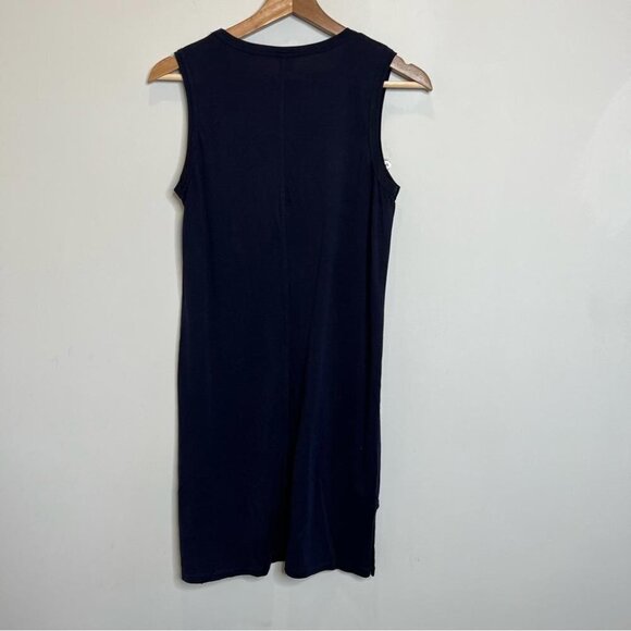J Crew Factory Womens Size XXS Sleeveless Pocket Dress Navy Blue Tank Casual - Picture 2 of 10